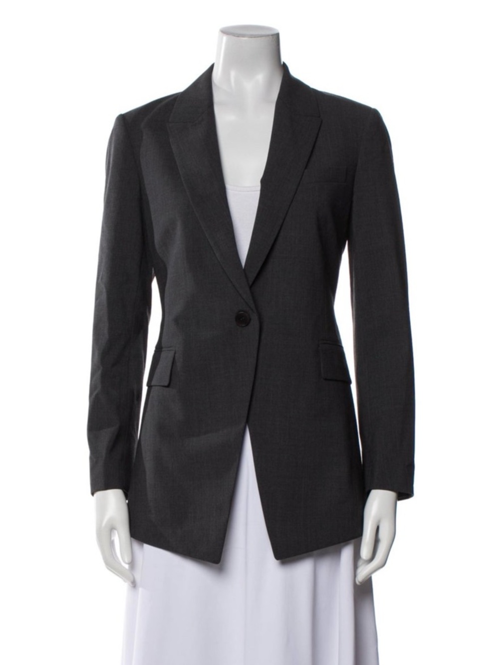 Theory Women's Single-Button Tailored Blazer - Grey Sz 4